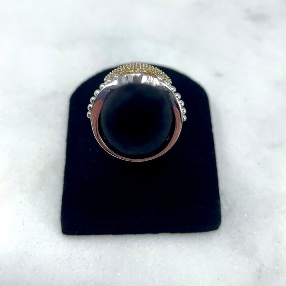 Diamond Treasures Sterling Silver Yellow Diamond 0.32 CTW Ring, Size 5 - Picture 7 of 10